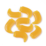 Resin Beads, Opaque, No Hole/Undrilled, Scabbard, Gold, 28x21x6mm(RESI-S374-43B)