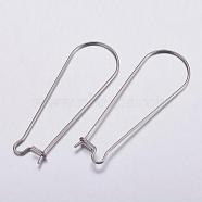 316 Surgical Stainless Steel Hoop Earrings Settings, Stainless Steel Color, 39x14x0.7mm, 21 Gauge, Pin: 0.7mm(STAS-K146-040-39x14mm)