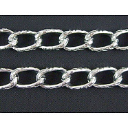 Aluminum Chain, Silver Color, 8.2x13.5x1.8mm(X-CH004Y-15)