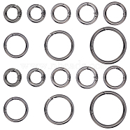 Elite 16Pcs 8 Styles Alloy Spring Gate Rings, for Handbag Ornaments Decoration, Ring, Gunmetal, 17~61.6x3.5~5mm, Hole: 10~50mm, 2pcs/style(FIND-PH0007-80B)