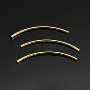 Yellow Gold Filled Curved Tube Beads, Curved Tube Noodle Beads, 1/20 14K Gold Filled, Cadmium Free & Nickel Free & Lead Free, 34x1.5mm, Hole: 1mm(X-KK-G150-31)