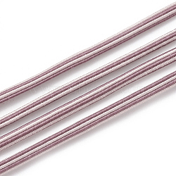 Two Tone Elastic Cord, with Nylon Outside and Rubber Inside, Rosy Brown, 2mm, about 100yards/bundle(X-EC-S003-21D)