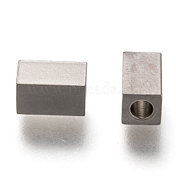 304 Stainless Steel Beads, Cuboid, Stainless Steel Color, 7x4x4mm, Hole: 2mm(STAS-P259-04P)