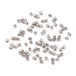 Column Brass Beads, Long-Lasting Plated, Platinum, 2x2mm, Hole: 1.5mm(KK-G509-01B-P)