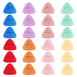 24Pcs 8 Colors Handmade Wool Woven Hat Decoration, DIY Jewelry Earring Hair Accessories Doll Craft Supplies, Mixed Color, 33x51x9mm, 3pcs/color(AJEW-FG0003-34B)