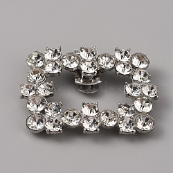 Alloy Crystal Rhinestone Shoe Decoration, Detachable Shoe Buckle Clip, Rectangle Pattern, 51.5x40x9.8mm(AJEW-WH0248-224C-P)