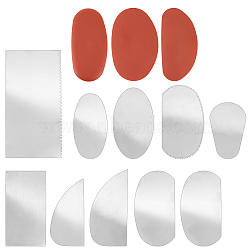 Stainless Steel Carving Shaping Knives Sets, with Oval Silicone Pads, Stainless Steel Color, 48~118x47~141x0.1~0.2mm(DIY-OC0013-75)