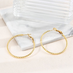 304 Stainless Steel Hoop Earrings For Women, Ring, Golden, 40x2mm(EJEW-B114-02C-G)