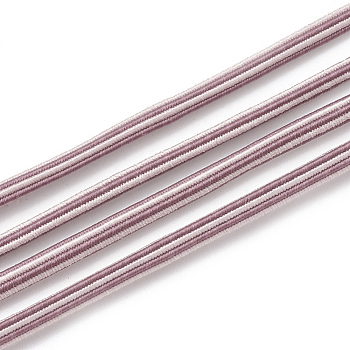 Two Tone Elastic Cord, with Nylon Outside and Rubber Inside, Rosy Brown, 2mm, about 100yards/bundle