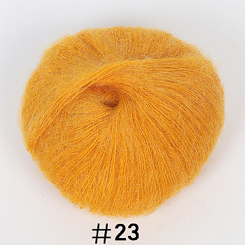 25g Angora Mohair Wool Knitting Yarn, for Shawl Scarf Doll Crochet Supplies, Gold, 1mm