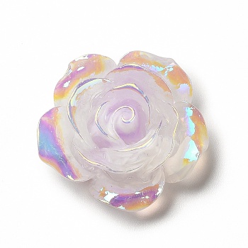 Luminous Resin Cabochons, AB Color, Flower, Thistle, 30.5x30.5x11mm