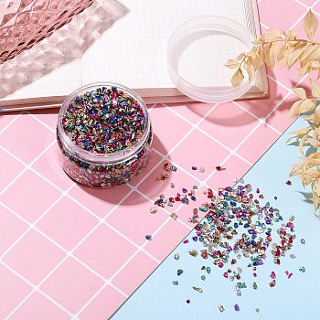 Baking Paint Glass Seed Beads, Irregular Shaped Beads, For Nail Art Decoration Accessories, No Hole/Undrilled, Mixed Color, 1.5~6.5x1.5~3.5x0.5~2.5mm, about 150g/box