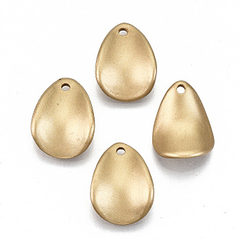 Opaque Spray Painted Acrylic Pendants, Teardrop, Goldenrod, 17x13x4mm, Hole: 1.6mm, about 1530pcs/500g