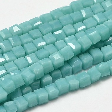 2mm SkyBlue Cube Glass Beads