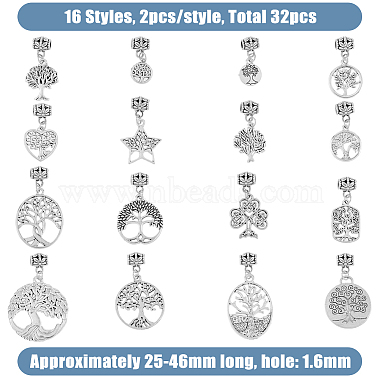 32Pcs Tibetan Style Alloy Pendants(PALLOY-PH01355)-2