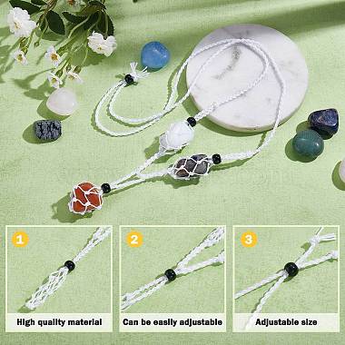 fabrication de collier de pochette en macramé avec cordon en nylon tressé réglable(NJEW-SW00019-01)-3