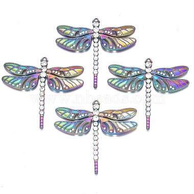 Multi-color Dragonfly Alloy+Rhinestone Big Pendants