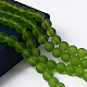 Lime Green Frosted Round Transparent Glass Bead Strands(X-GLAA-S031-8mm-34)-1
