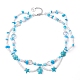Synthetic Turquoise Tortoise & Starfish Pendant Necklace(NJEW-JN04481-02)-4