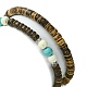 2Pcs 2 Style Synthetic Turquoise Round & Natural Coconut Disc Beaded Stretch Bracelets Set(BJEW-JB09807)-2