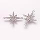 Brass Micro Pave Cubic Zirconia Links(ZIRC-G097-08)-2