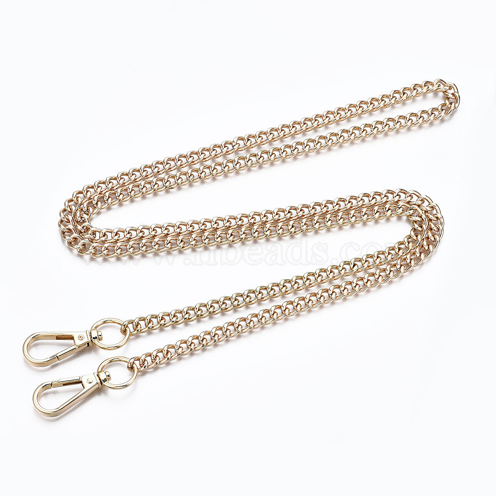 Bag Chains Straps, Iron Curb Link Chains, with Alloy Swivel Clasps, for Bag  Replacement Accessories, Light Gold, 1200x7.5mm