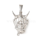 304 Stainless Steel Pendants, Demons Charms, Stainless Steel Color, 35.5x24x11.5mm, Hole: 9x4mm(STAS-F363-09P)