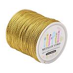 Jewelry Braided Thread Metallic Threads, Goldenrod, 1mm, 109.36yards/roll(100m/roll)(MCOR-JP0001-01)