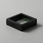Plastic Jewelry Suspension Display Case, PE Thin Film Jewelry Floating Display Frame for Bracelet Display, Square, Black, 6.95x6.95x2cm(CON-WH0088-31B)