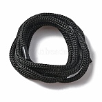 Braided Nylon Cord, for Jewelry Making Macrame Craft, Black, 4mm, about 100cm/strand(LC-WH0009-04)