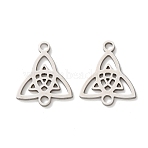 304 Stainless Steel Trinity Knot Connector Charms, Non-Tarnish, Long-Lasting Plated, Stainless Steel Color, 16.5x13.5x1mm, Hole: 1.8mm(STAS-A141-04P)