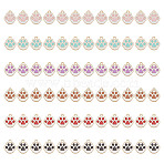 72Pcs 6 Colors Alloy Enamel Pendants, Cat Paw Print Charm, Mixed Color, 17.5x15x1mm, Hole: 1.8mm, 12pcs/color(ENAM-GO0001-16)