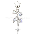 Iron & Alloy Resin Pendant Decorations, with Alloy Swivel Lobster Clasps, Platinum, 120mm(HJEW-YW00515)