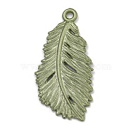 Alloy Pendants, Spray Painted, Christmas Scheme Charms, Leaf, 33x16x1.5mm, Hole: 1.8mm(FIND-M037-01N)