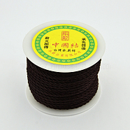 Round String Thread Polyester Fibre Cords, Coconut Brown, 3mm, about 30.62 yards(28m)/roll(OCOR-J002-09)