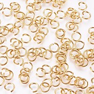 304 Stainless Steel Open Jump Rings, Metal Connectors for DIY Jewelry Crafting and Keychain Accessories, Real 24K Gold Plated, 21 Gauge, 5x0.7mm(STAS-F084-26G)