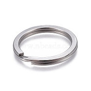304 Stainless Steel Split Key Ring Clasps, For Keychain Making, Stainless Steel Color, 32x3mm, Inner Diameter: 25.5mm(STAS-L226-007A)