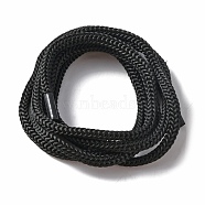 Round Nylon Cords, for DIY Accessories, Black, 4mm, about 100cm/strand(LC-WH0009-04)