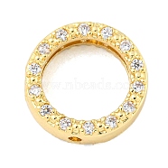 Brass Micro Pave Clear Cubic Zirconia Beads Frame, Long-Lasting Plated, Lead Free & Cadmium Free, Rings, Real 18K Gold Plated, 12x3.5mm, Hole: 1.2mm(KK-P277-58A-G)