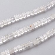 Natural Quartz Crystal Beads Strands, Rock Crystal Beads, Cube, 4x4x4mm, Hole: 0.7mm, about 93pcs/Strand, 15.75 inch(40cm)(G-F631-K10)