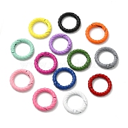 Spray Painted Alloy Spring Gate Ring, Rings, Mixed Color, 28x5mm(PALLOY-H131-07)