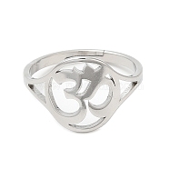 304 Stainless Steel Yoga Adjustable Ring for Women, Stainless Steel Color, Inner Diameter: 16.4mm(RJEW-M149-24P)