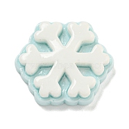 Christmas Opaque Resin Decoden Cabochons, Snowflake, 23.5x23.5x6mm(RESI-U006-02J)
