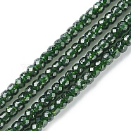 Synthetic Green Goldstone Beads Strands, Faceted, Rondelle, 3x2mm, Hole: 0.7mm, about 172pcs/strand, 14.96 inch(38cm)(G-F748-O03-01)