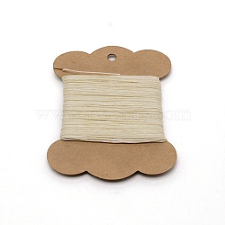 Wax Cord, with Craft Paper Cards, Flat, for Bracelet Making, Beige, 1mm, about 32.81 Yards(30m)/Card(YC-WH0010-01Q)