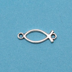 Zinc Alloy Links, Connector Charms, Cadmium Free & Lead Free, Fish, Antique Silver, 21x7.5x1mm, Hole: 1.6mm(FIND-WH0110-007)