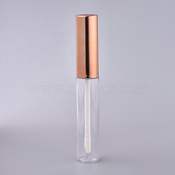 ABS Plastic Empty Lip Glaze Containers, Refillable Lip Gloss Bottles, with Cap and Brush, Dark Salmon, 10.5x1.6cm, Capacity: 10ml(MRMJ-WH0060-44B)