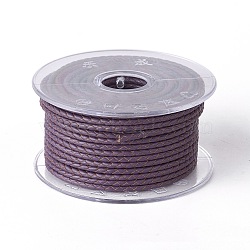 Braided Cowhide Cord, Leather Jewelry Cord, Jewelry DIY Making Material, Slate Blue, 5mm, about 21.87 yards(20m)/roll(WL-I004-5mm-07)
