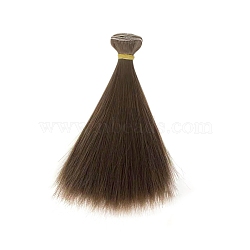 Plastic Long Straight Hairstyle Doll Wig Hair, for DIY Girl BJD Makings Accessories, Coffee, 5.91 inch(15cm)(DOLL-PW0001-033-37)