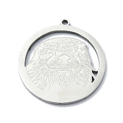 201 Stainless Steel Pendants, Laser Cut,  Lutra Charm, Stainless Steel Color, 27x25x1mm, Hole: 1.5mm(STAS-R118-07P)